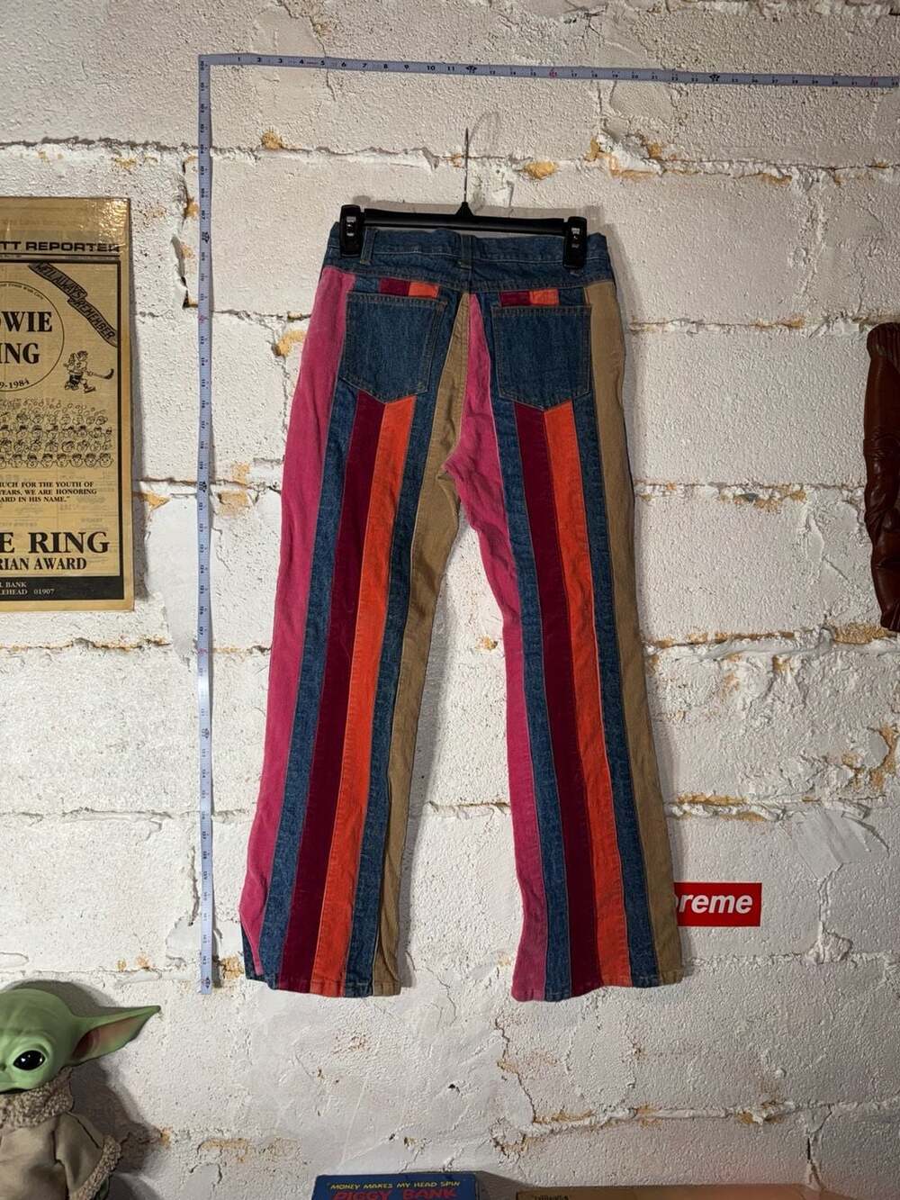 The Children's Place Multi-Color Corduroy Striped Denim Flare Pants Size 14 - Picture 6 of 11